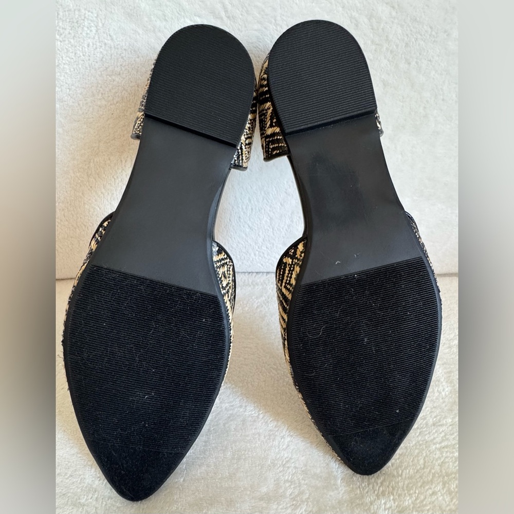NEW Isaac Mizrahi D'Orsay Aztec Woven Black & Natural Flats Size 9 - Picture 8 of 8